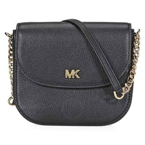 michael kors mott crossbody bag black|Michael Kors black crossbody purse.